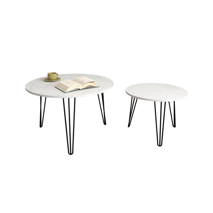 Round Nesting Coffee Table For Living Room (Set of 2)