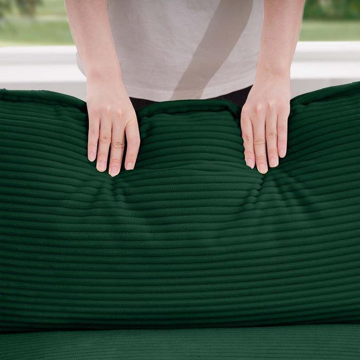 Modern Classic Corduroy Fabric Single Chair Deep Seat Sofa With Pillow