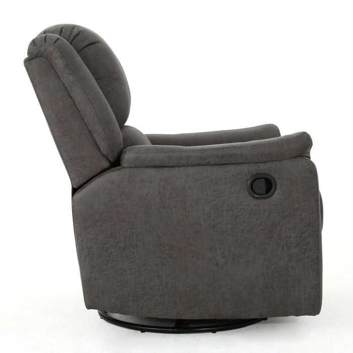 Contemporary Glider Recliner With Swivel Function