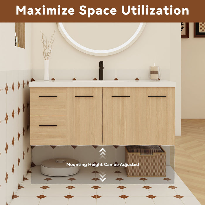 Floating Bathroom Vanity With Sink, Modular Cabinet