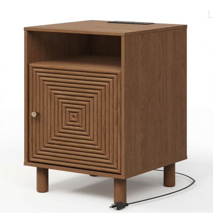 Nightstand With Charging Station & Storage