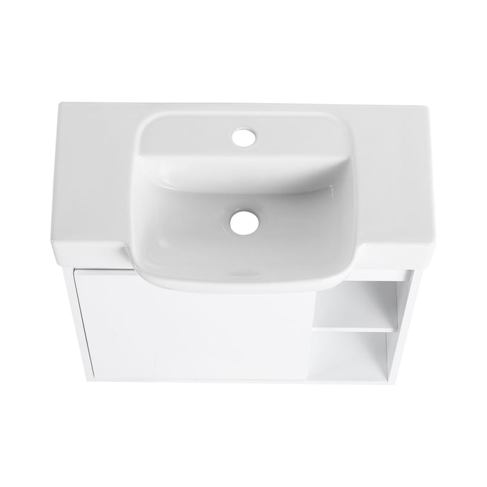 Wall Mounted Bathroom Vanity With Sink & Soft Close Door