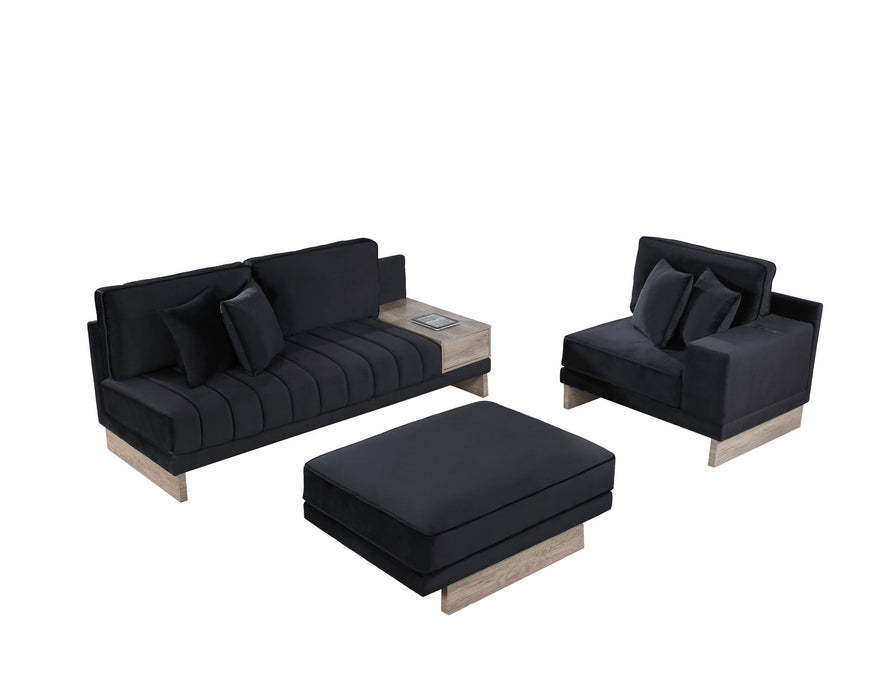 Memphis - Reversible Sectional Sofa Ottoman With Storage Compartment, Drawer, USB ports, Charging Outlets