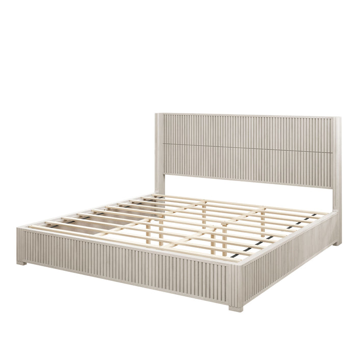 Platform Bed Frame With Headboard, Floor Standing Design