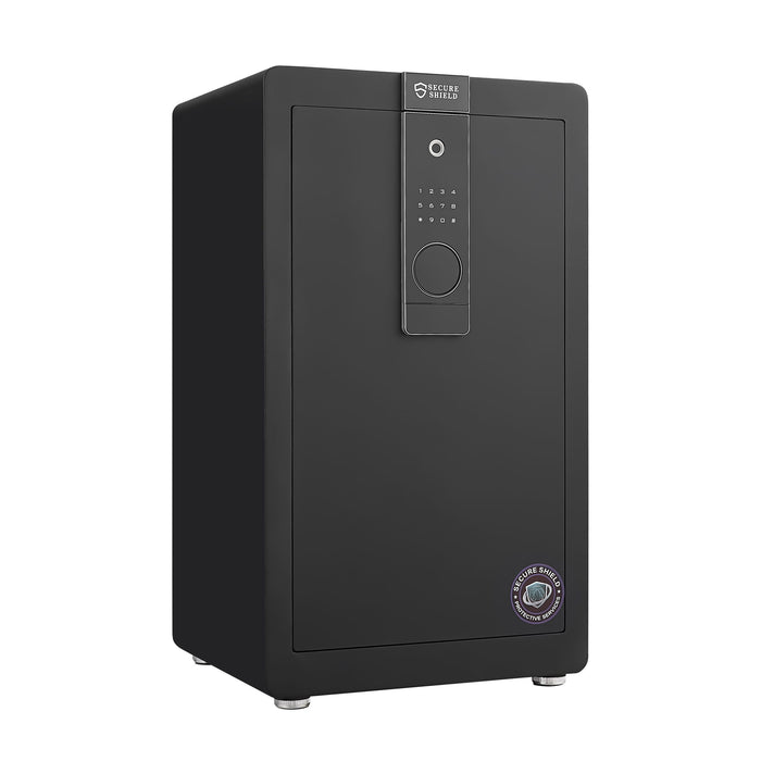 Biometric Digital Safe With Removable Partition, Dual Lock Security - Black