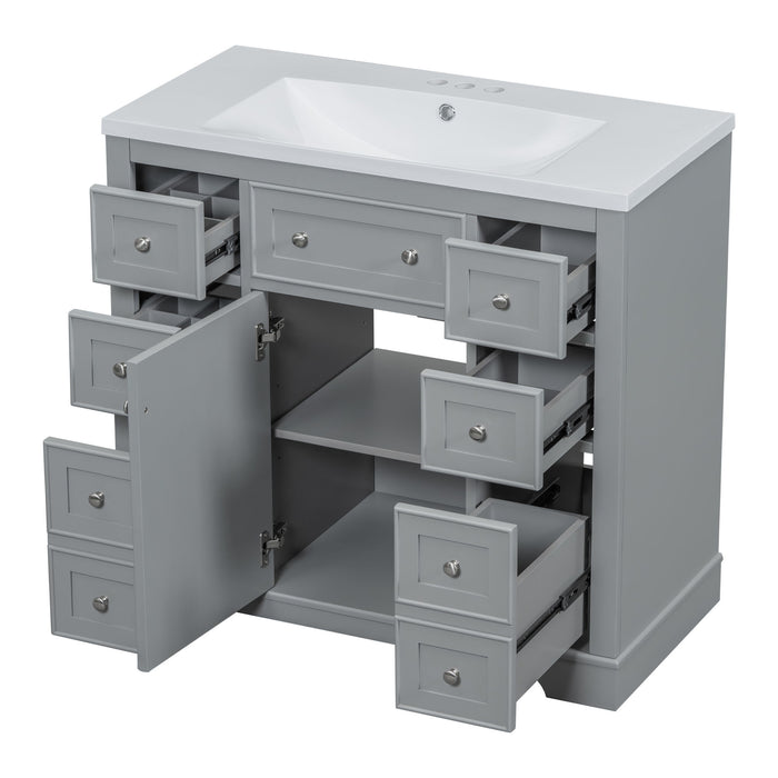 Modern Bathroom Vanity With Sink Combo, 6 Drawers And 1 Cabinet