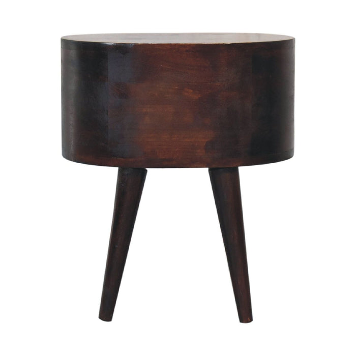 Rounded Bedside Table - Walnut