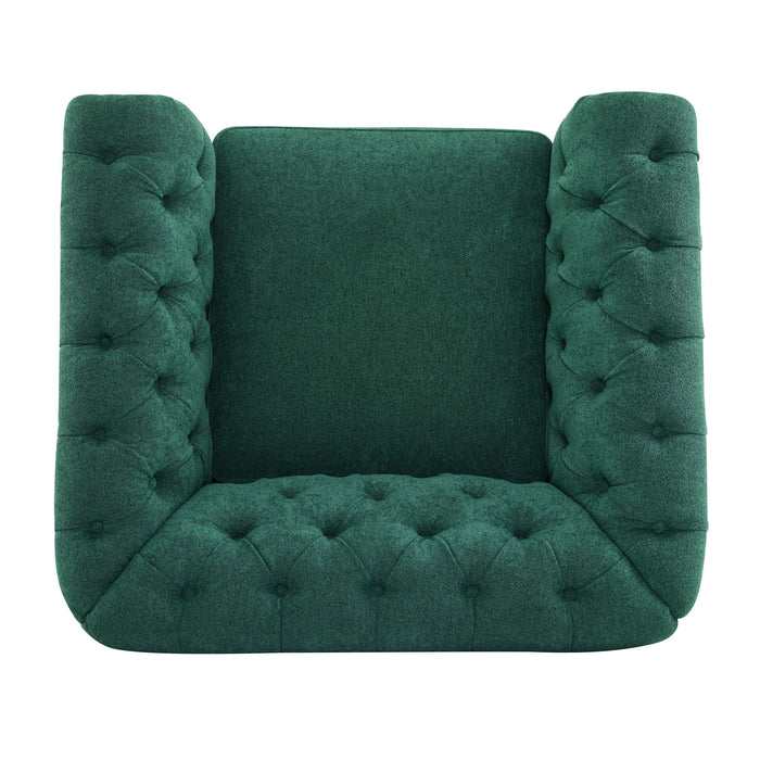 Chesterfield Style Swivel Club Chair With Button Tufted