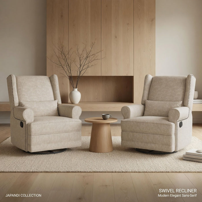 Extra Wide Swivel Recliner Glider Chair With Footrest