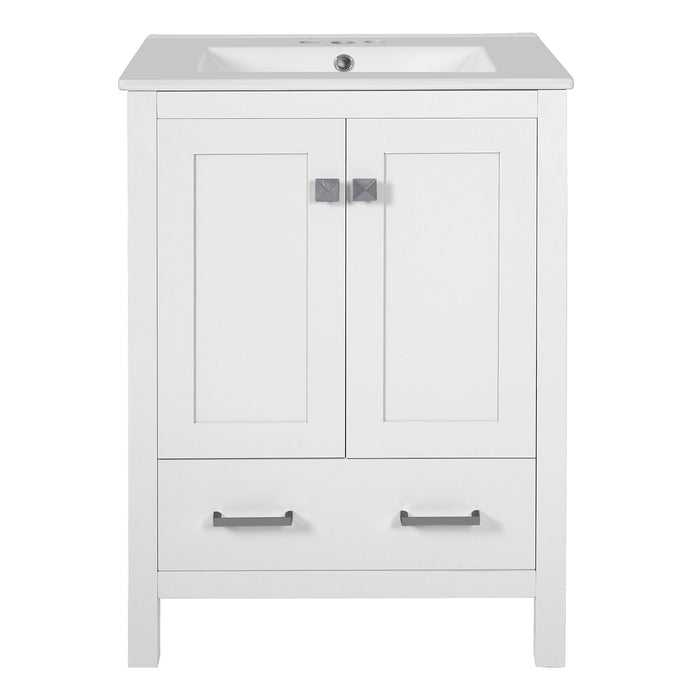 Bathroom Vanity With Integrated Undermount Ceramic Sink, 2 Doors And 1 Drawer, Soft Close Hinges