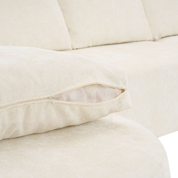 Modular Cloud Sectional Sofa Set, U-Shaped Upholstered Couch With Deep Seat
