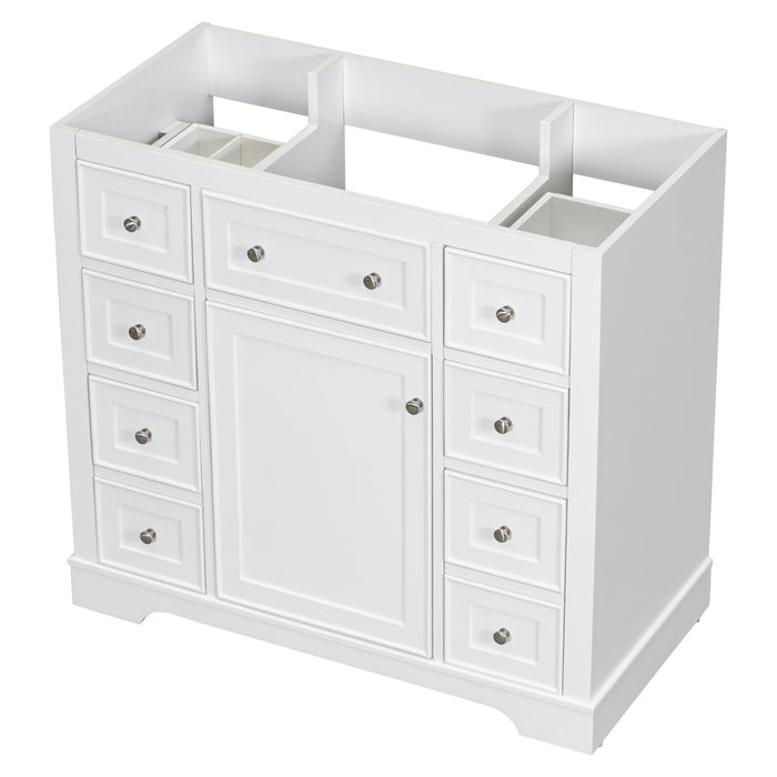 Modern Bathroom Vanity Base Only With 1 Cabinet And 6 Drawers