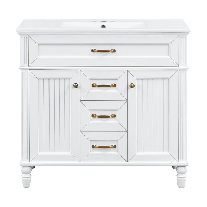Modern Freestanding Bathroom Vanity With Sink, Cabinet, Soft-Close Drawers, Tip-Out Tray