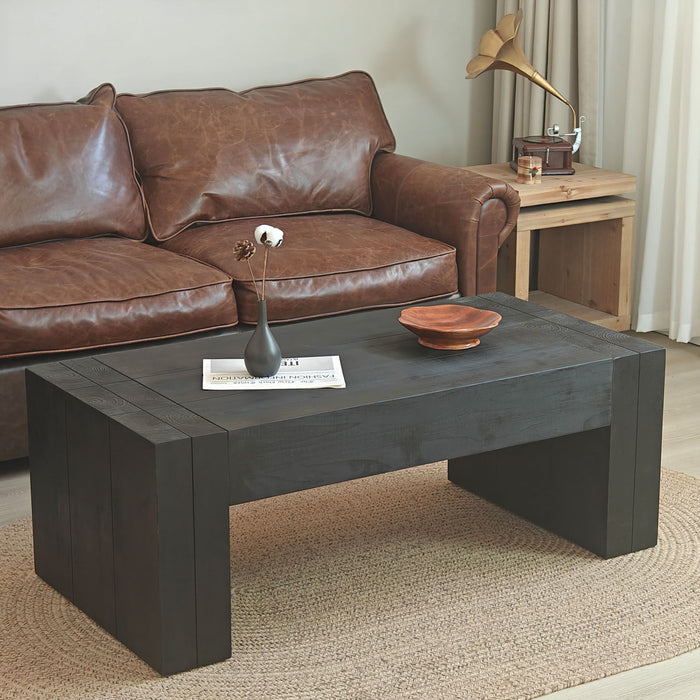 Modern Farmhouse Living Room Block Leg Coffee Table