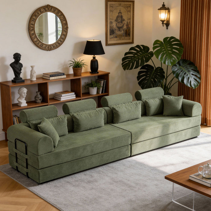 Modern L-Shape Modular Sectional Sofa, Compressed Design
