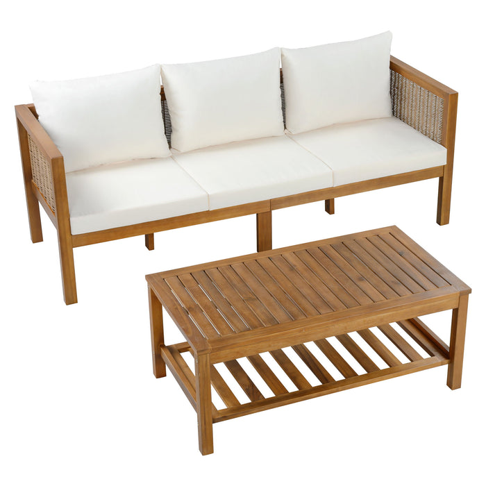 Patio Set Outdoor With Coffee Table And Cushions