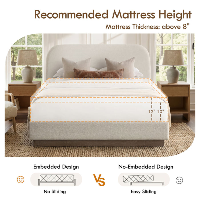 Linton - Upholstered Platform Bed With Curved Headboard