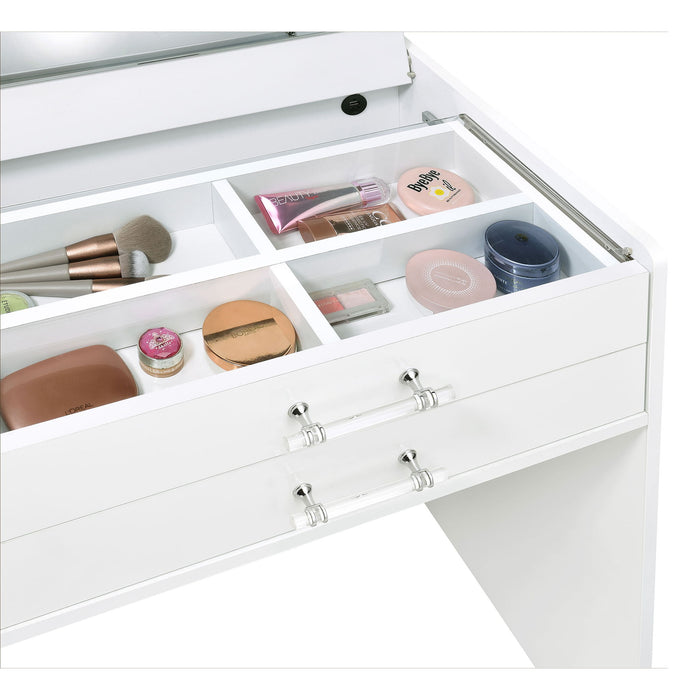 Ayuba - 3 Drawer Makeup Vanity Table With Mirror And Stool