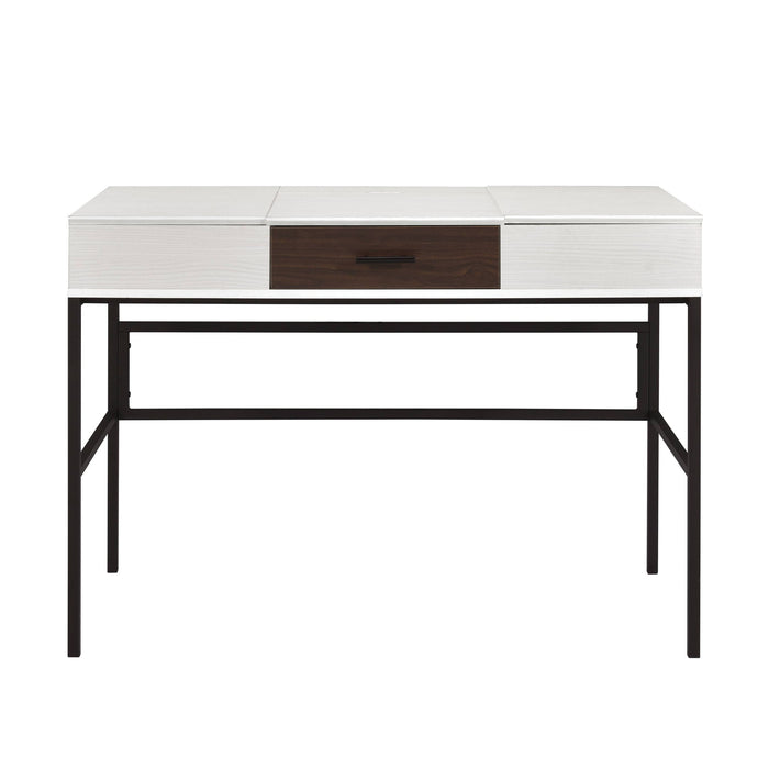 Verster - Writing Desk With USB - Black / Natural