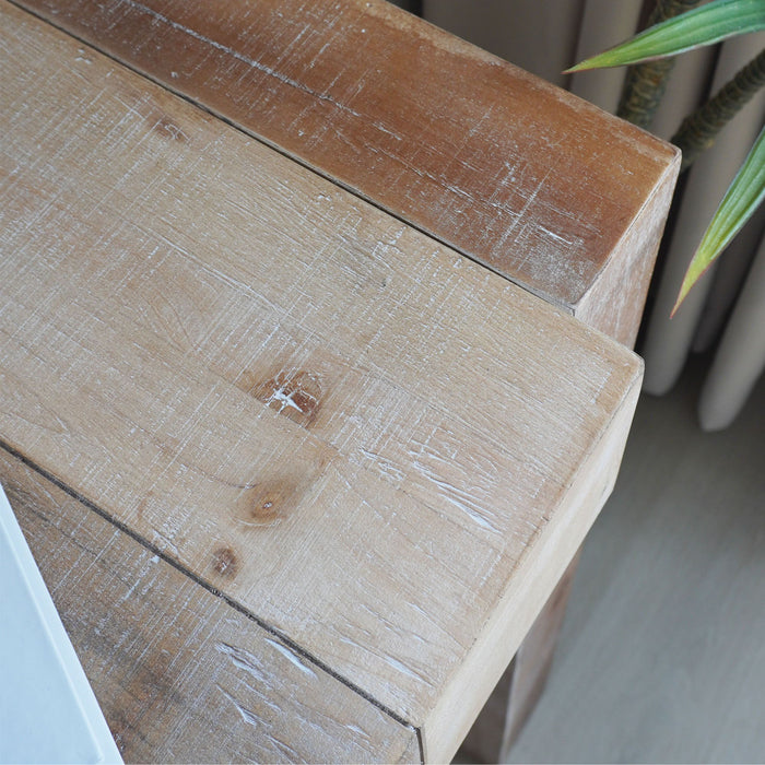 Modern Rustic Table With Sculpted Block Design