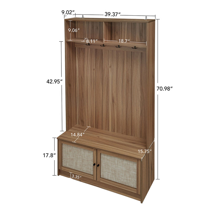 Modern Storage Closet For Bedroom, Entryway, Or Living Room - Walnut