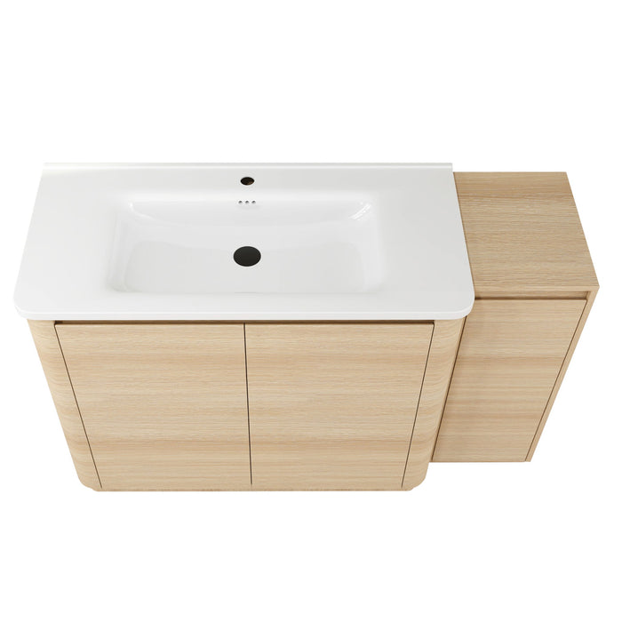 Freestanding Bathroom Vanity With Sink, 1 Small Storage Cabinet, Soft Close Door