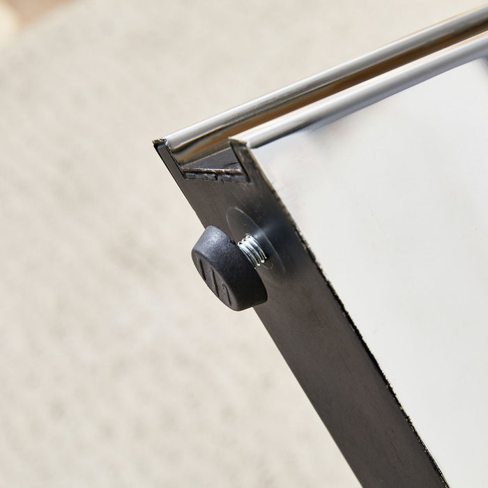 Modern Marble Patterned Dining Table With Stainless Steel Butterfly Legs, Scratch And Heat Resistant - Black / Silver