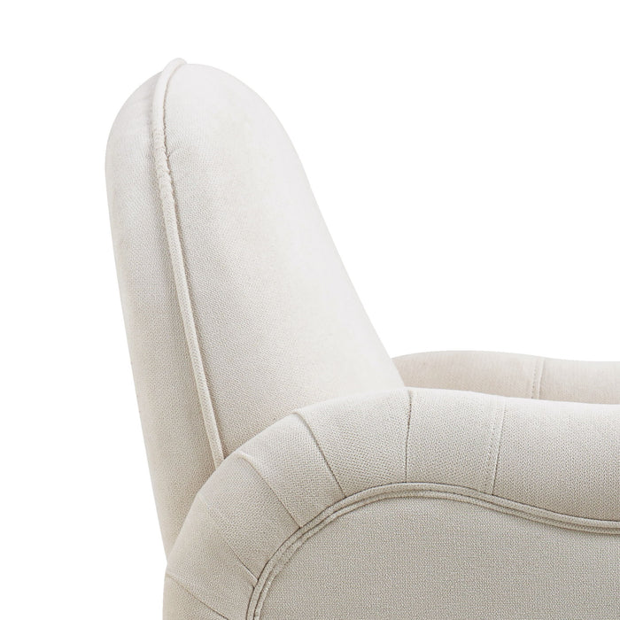 Modern Accent Chair With Metal Legs, Snowflake Fabric Armchair