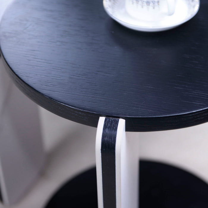 Round Coffee & End Table Set - Black