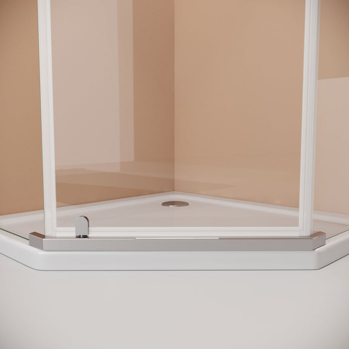 Frameless Neo Angle Shower Door WithTempered Glass