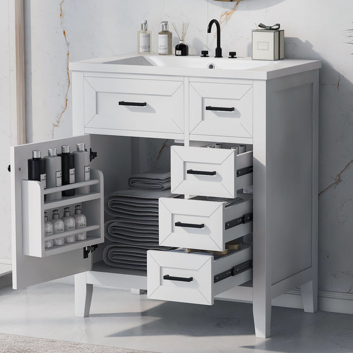 Modern Bathroom Vanity With Sink Combo, 3 Drawers, Undermount Drop-In Sink