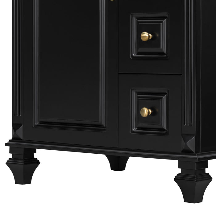 Freestanding Bathroom Vanity With Sink, 3 Drawers & Flip-Out Drawer