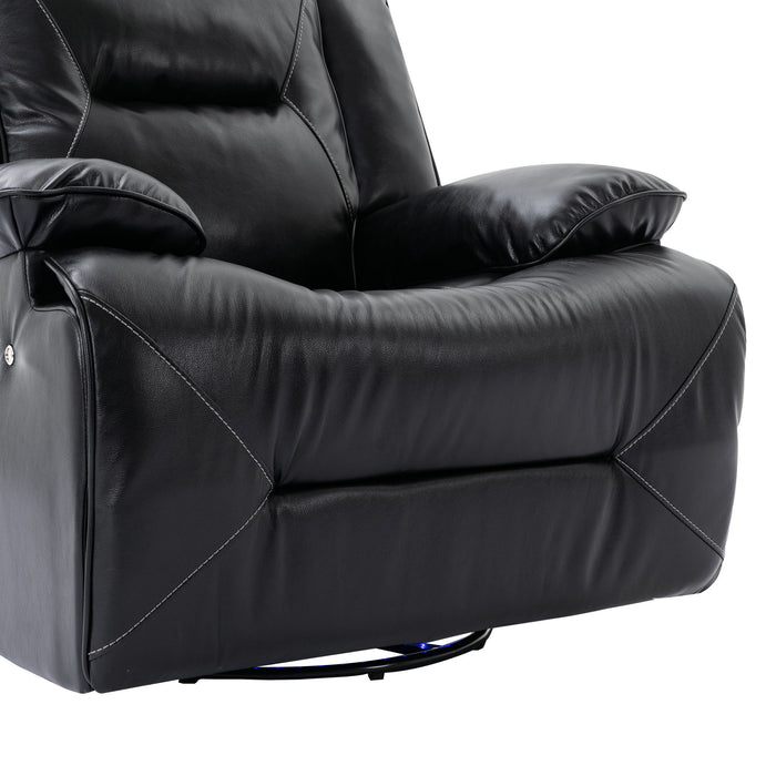 2 Seater Home Theater Recliner Manual Recliner Chair With A LED Light Strip Two Cup Holders And A Storage Box For Living Room
