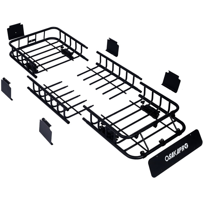 Motoring Rooftop Cargo Carrier Basket Steel, Universal Fit Roof Rack