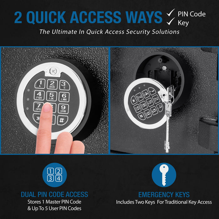 Large Locker Depository Safe With Digital Keypad 0 72 0 78 Cubic Ft - Black