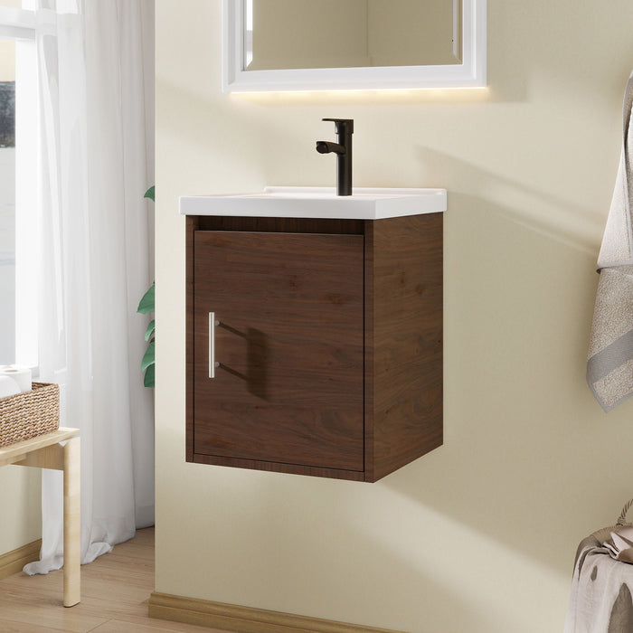 Floating Bathroom Vanity Combo, Wall Mounted Cabinet With Sink & Soft Close Doors For Small Bathrooms