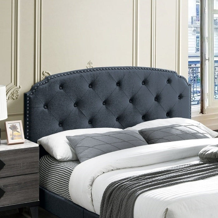 Button Tufted Bed With Nailhead Trim