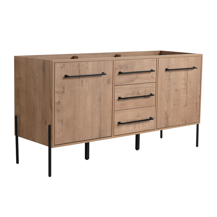 60" Freestanding Bathroom Vanity With Soft Close Doors And Drawers, (Vanity Only) - Imitative Oak