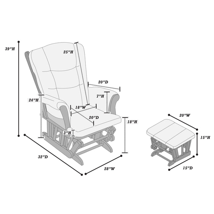 Upholstered Glider Chair With Ottoman