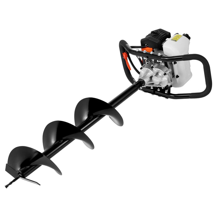Vevor Gas Post Hole Digger 52Cc 1450W With 8 Drill Bits & Extension Rod Aluminium Alloy - Black