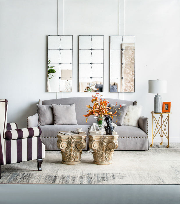 Traditional Decor Style Antique Glass Panel Mirror, Wall Mirror For Bathroom Entryway Console Lean Against Wall