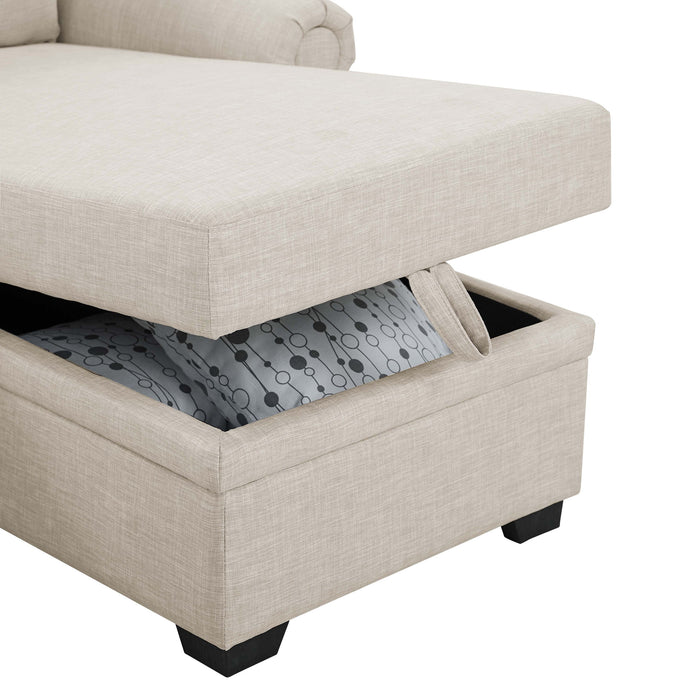 Upholstered Sleeper Sofa With Reversible Storage Chaise
