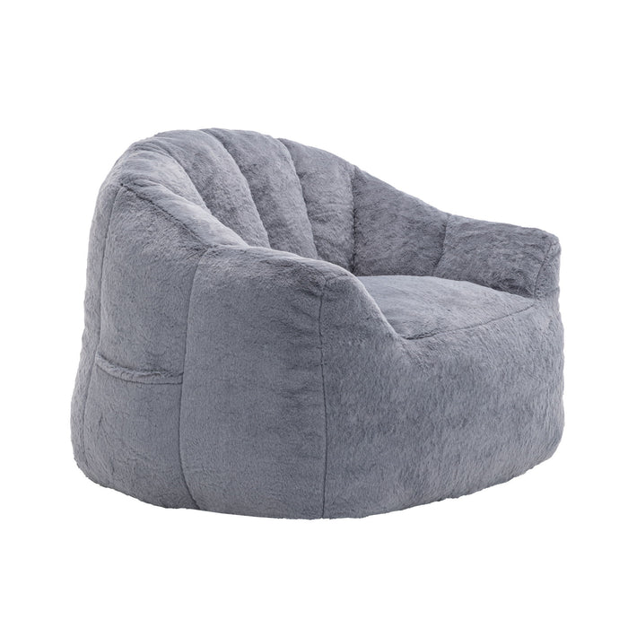 Beanbag Chair, Beanbag Sofa Chair With Armrests Stuffed High Density Foam