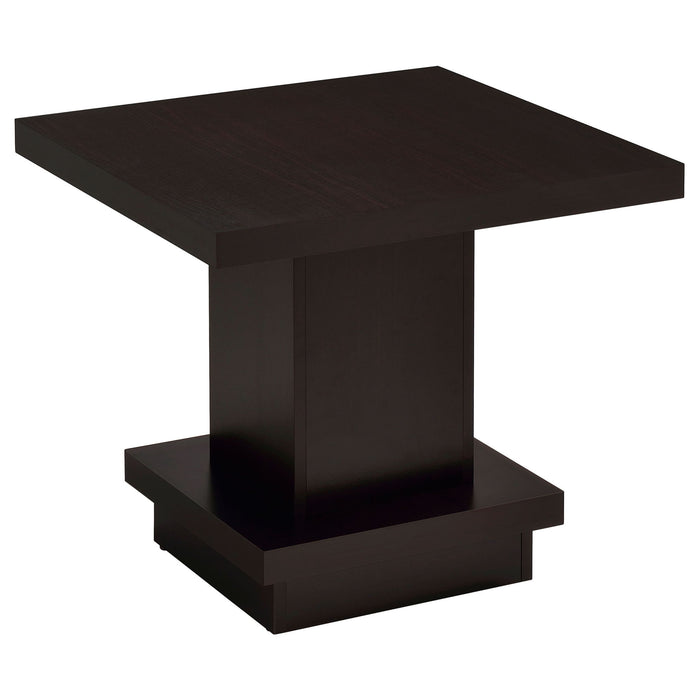 Mbala - Square Pedestal End Table - Cappuccino