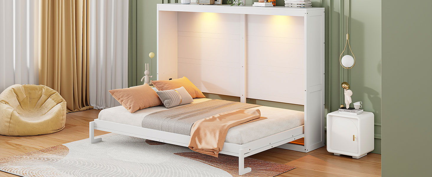 Murphy Wall Bed Modern Design With LED Lights