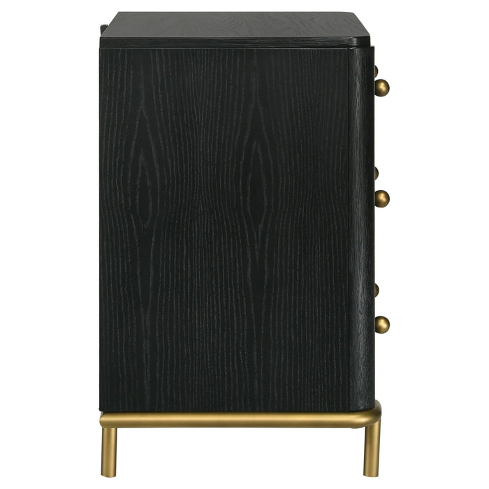 Anser - 3 Drawer Nightstand - Black