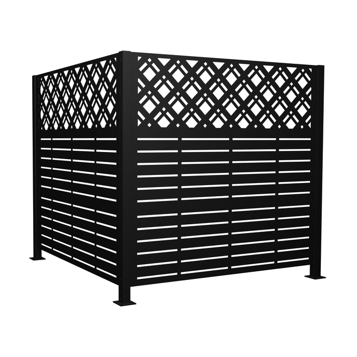 2 Panels Privacy Screen Outdoor Privacy Panels, Trash Can Enclosure, Air Conditioner Fence - Black