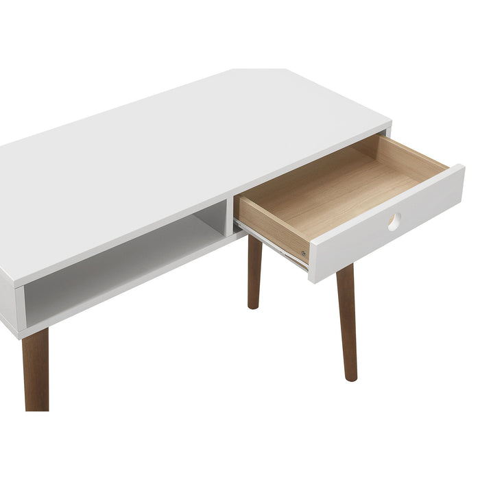 1 Drawer Writing Desk, Compact Size For Home Office - White