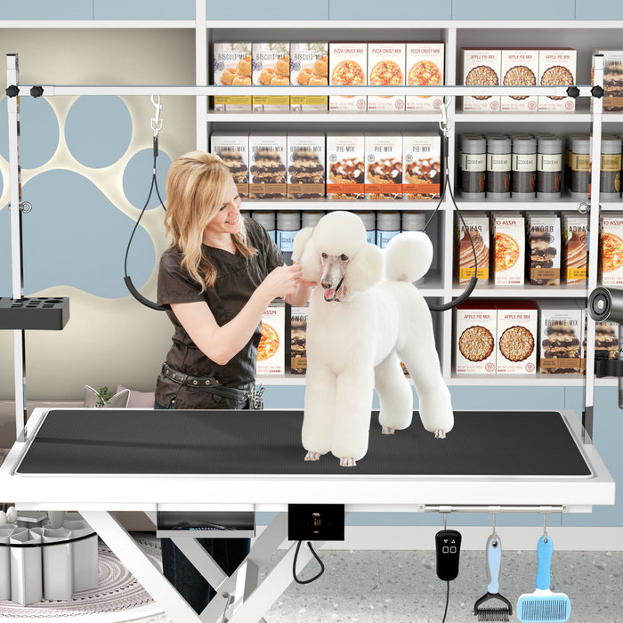 Super Deluxe Electric Pet Grooming Table, Height Adjustable