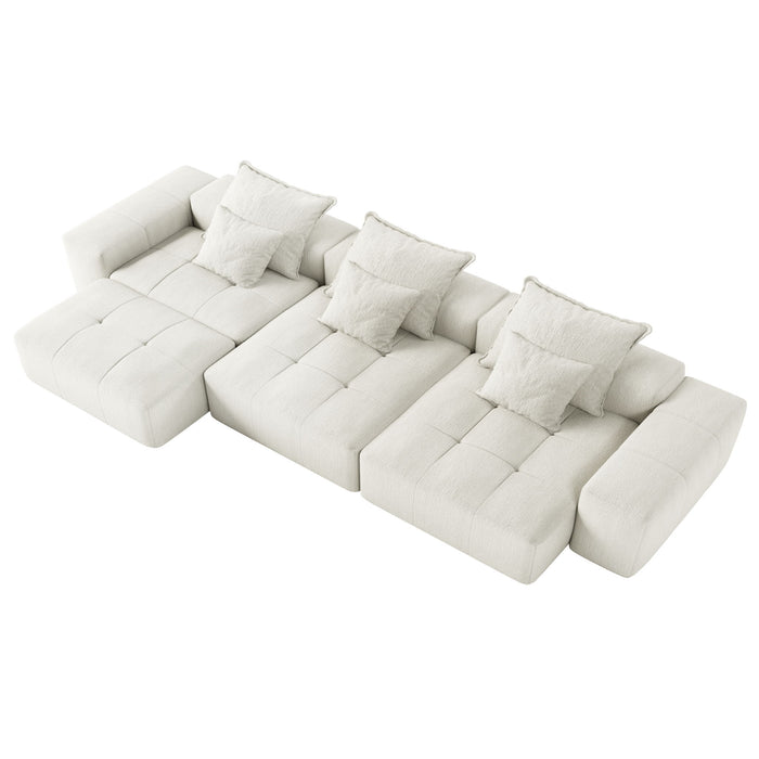 Modern Oversized Diy Combination Modular Sectional Sofa With Pillows
